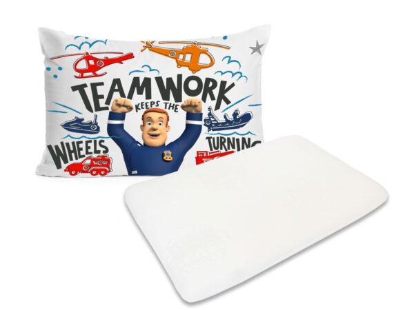 כרית ממורי ממותגת Fireman Sam + ציפית מתנה GAP