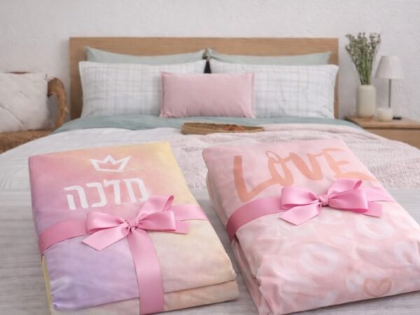 מארז מצעים זוגיים BROOKLYN , מצעים לבת LOVE  , מצעים לבת MALKA